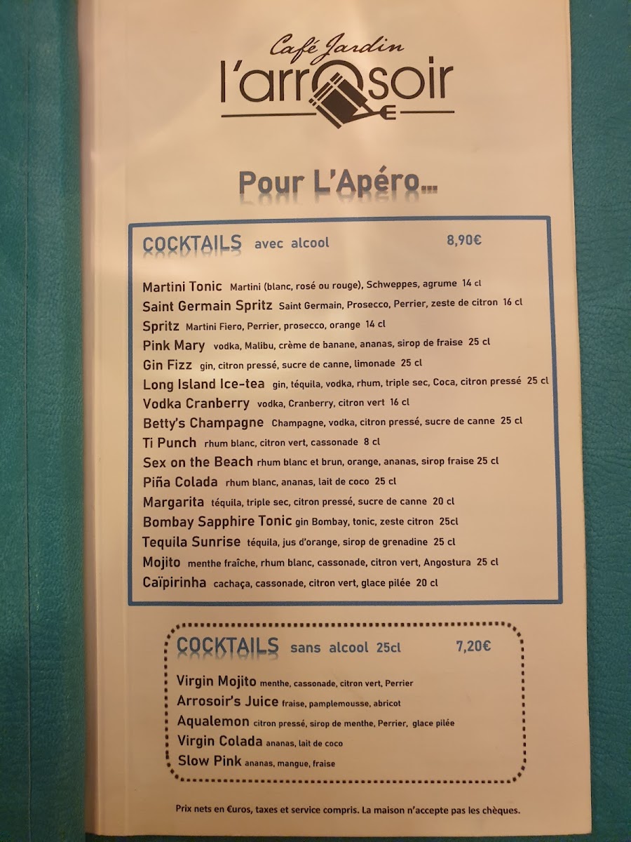 Menu Cafe Restaurant L’Arrosoir-9